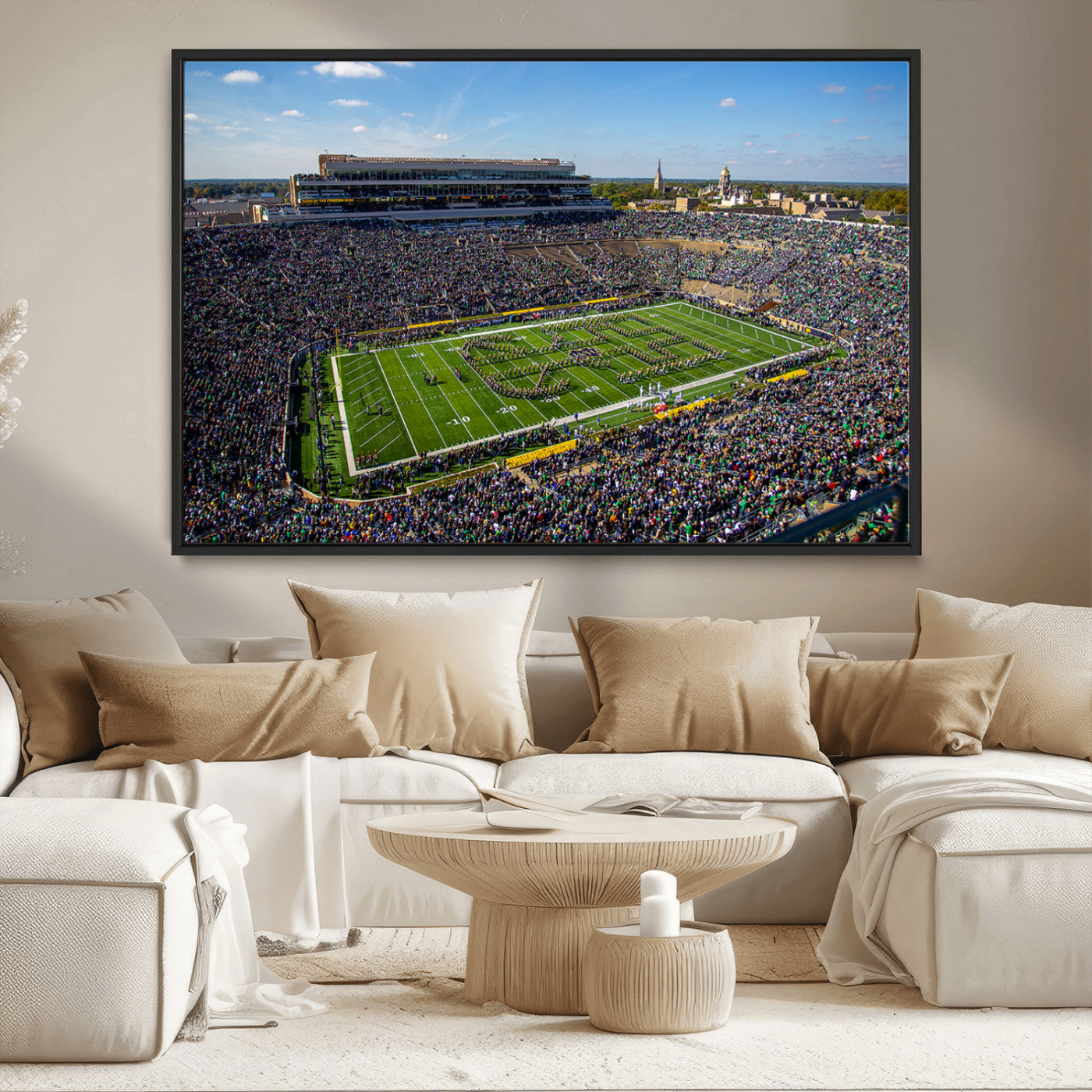 MGV-FC-36X24 - Notre Dame Fighting Irish Football Team Print - Notre Dame Stadium Wall Art Canvas Print