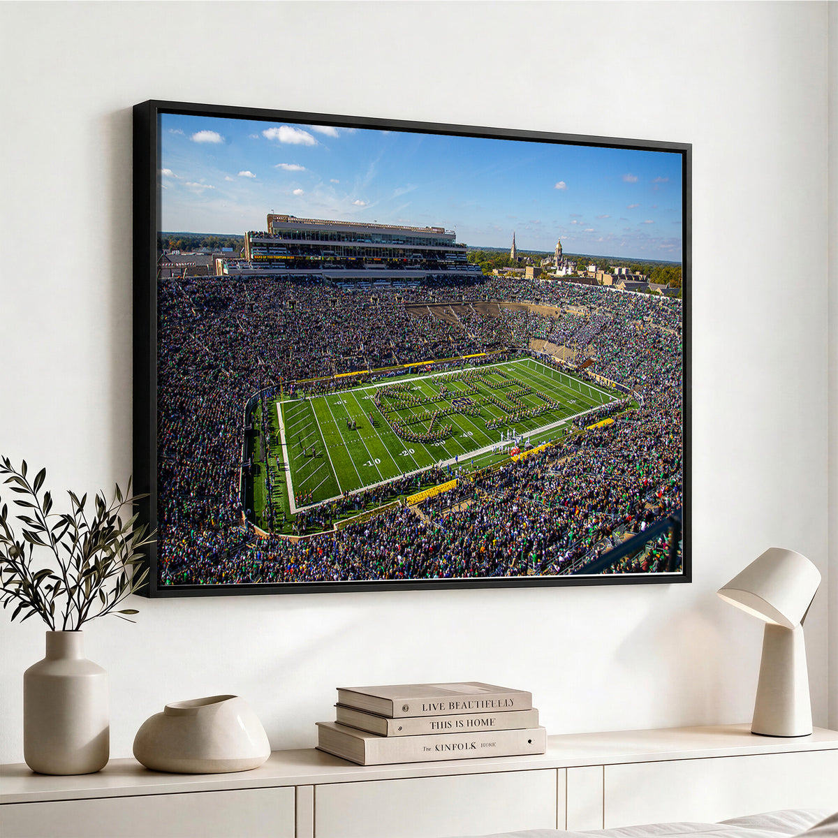 50114-MGV-CV-36X24 - Notre Dame Fighting Irish Football Team Print, Notre Dame Stadium Wall Art