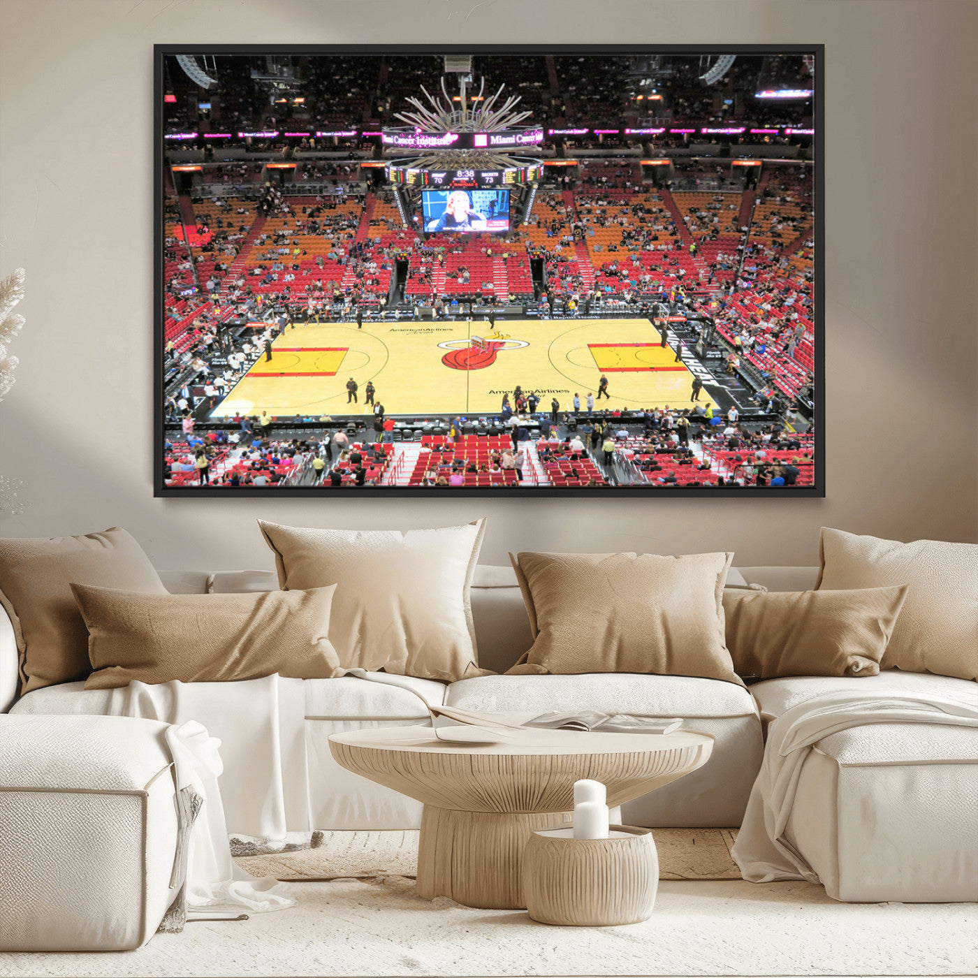MGV-FC-36X24 - Miami Heat Basketball Team Print Wall Art- Kaseya Center Stadium Wall Art Canvas Print