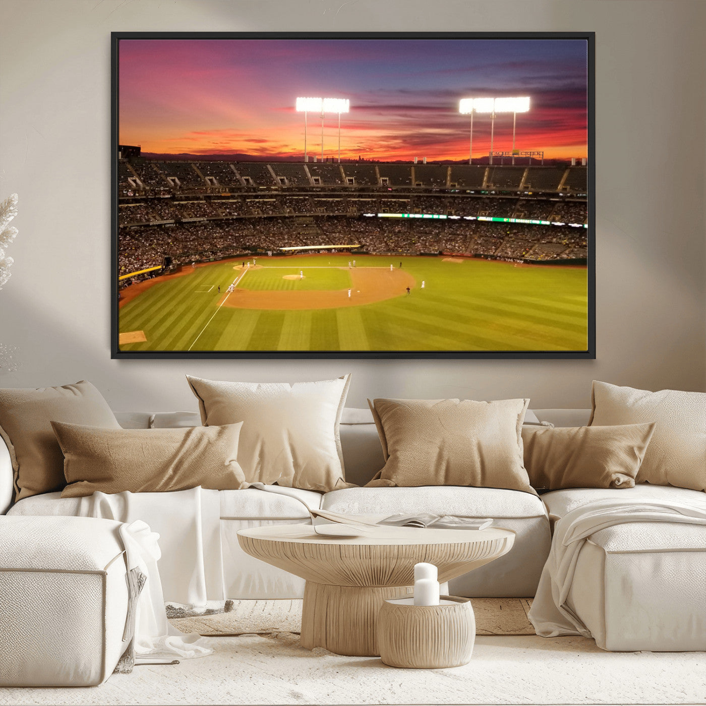 MGV-FC-36X24 - Oakland Athletics Baseball Team Print - Oakland Coliseum Stadium Wall Art Canvas Print