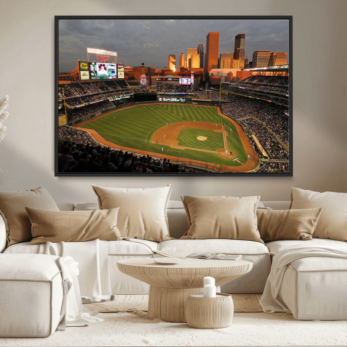 MGV-FC-36X24 - Minnesota Twins Baseball Team Print - Minneapolis Target Field Stadium Wall Art Canvas Print