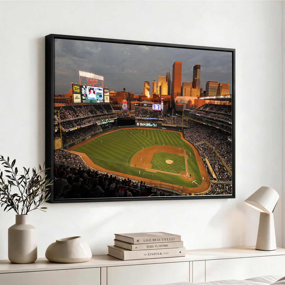 99822-MGV-CV-36X24 - Minnesota Twins Baseball Team Print, Minneapolis Target Field Stadium Wall Art
