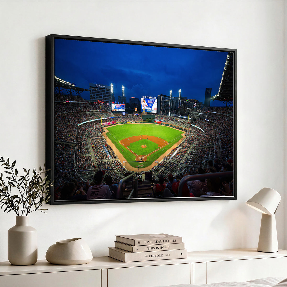 88590-MGV-CV-36X24 - Truist Park Night Game Canvas Art, Atlanta Braves Stadium