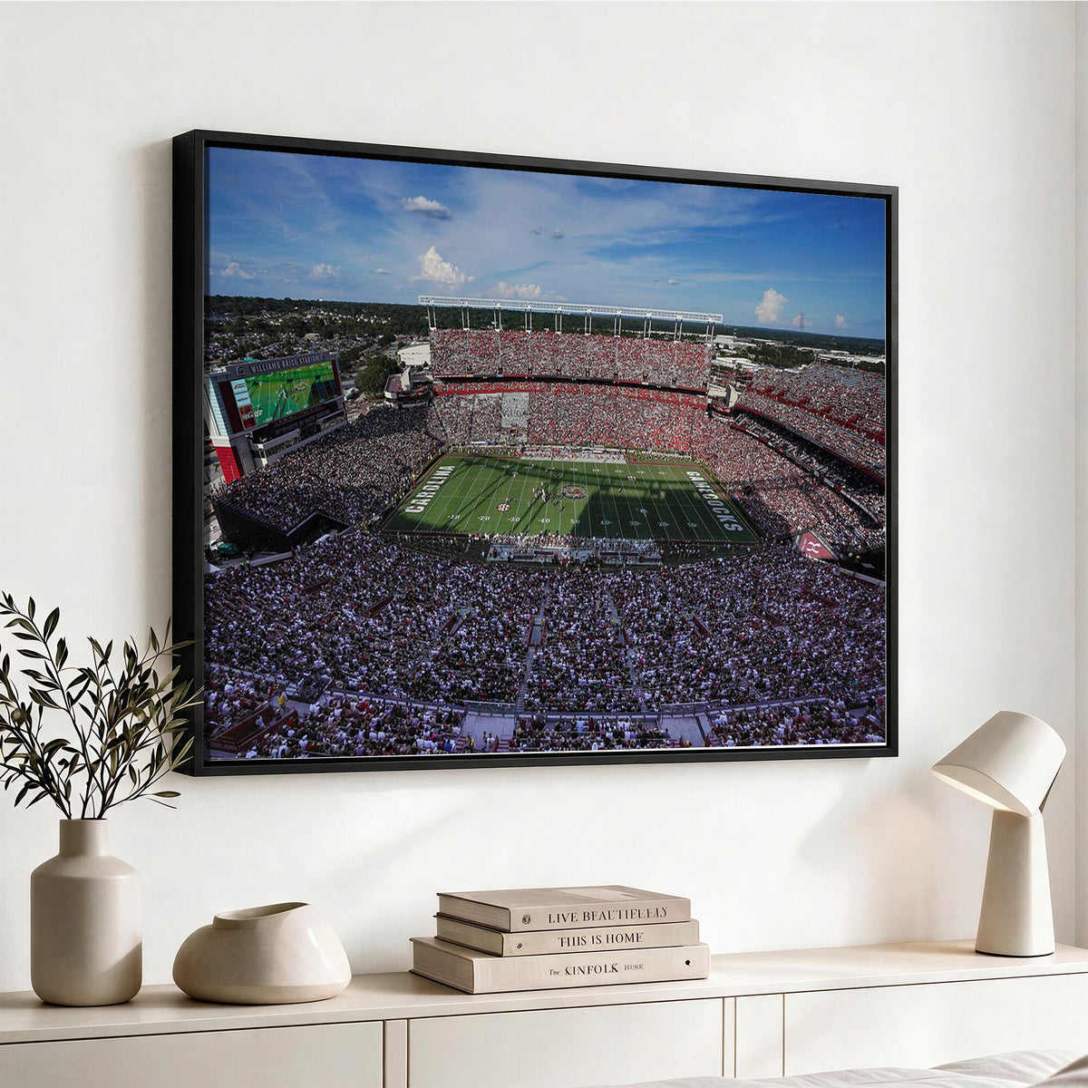 83382-MGV-CV-36X24 - South Carolina Gamecocks Football Team Print, Columbia Williams-Brice Stadium Wall Art