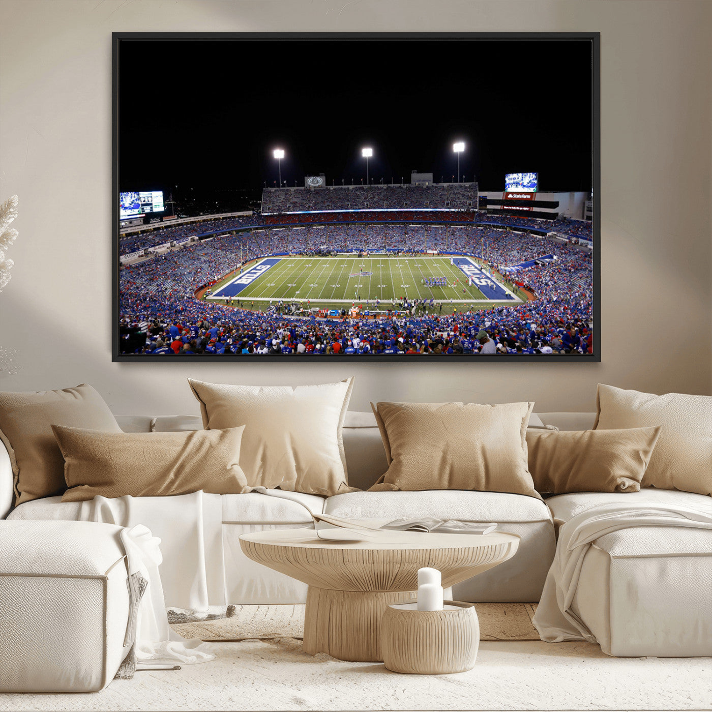 MGV-FC-36X24 - Buffalo Bills Wall Art - Buffalo Bills Stadium Canvas Print, Perfect Sports Decor for Living Rooms,