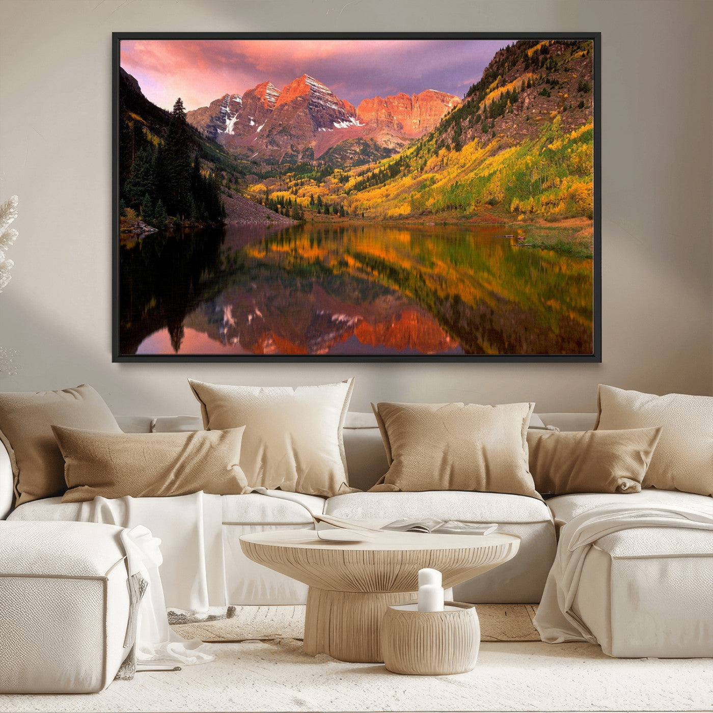 86946-MGV-CV-36X24-Colorado Rockies Mountain Sunset Wall Art | Ready to Hang and Framed | Scenic Nature Landscape