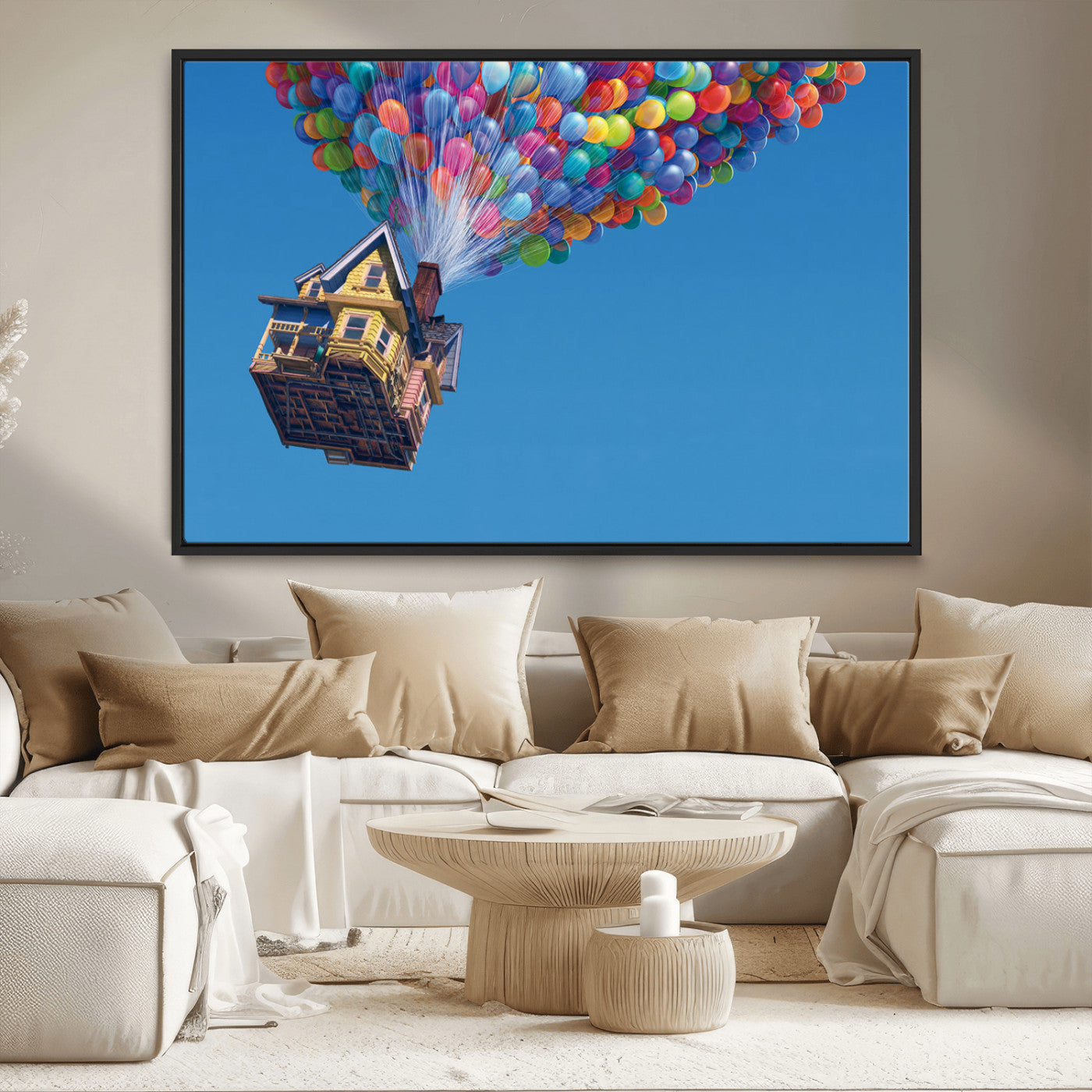 MGV-FC-36X24 - Carl Fredricksen, Up Movie Wall Art, Balloons Wall Art, Air Balloons for Kids Room Print
