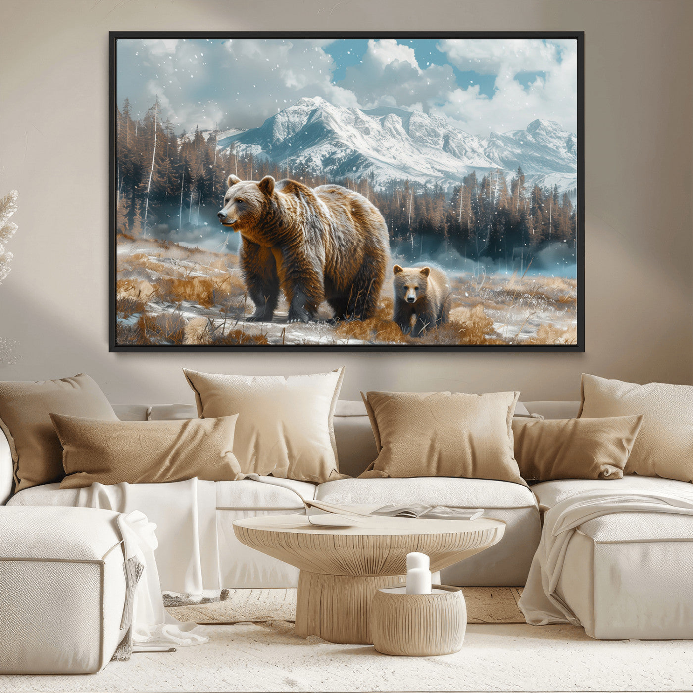 MGV-FC-36X24 - Bear and Baby Bear Wall Art Canvas Print