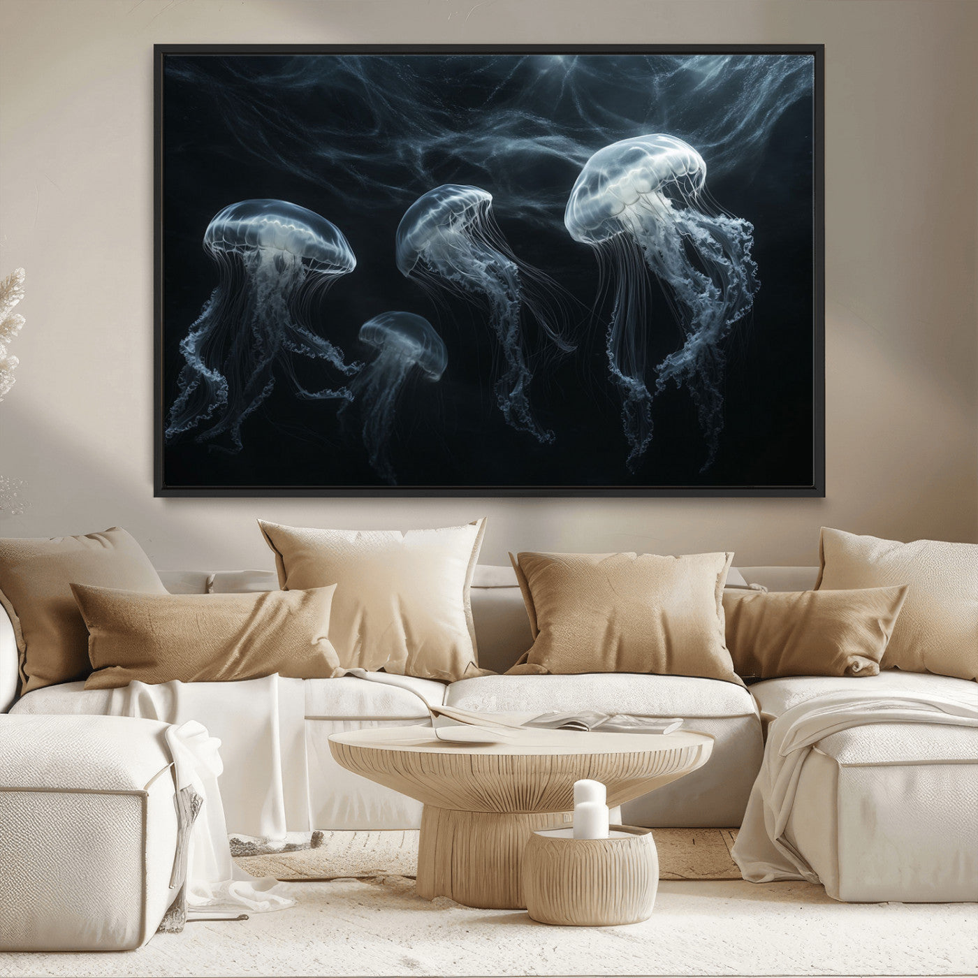 MGV-FC-36X24 - Jellyfish Wall Art Canvas Print, Elegant Wall Decor
