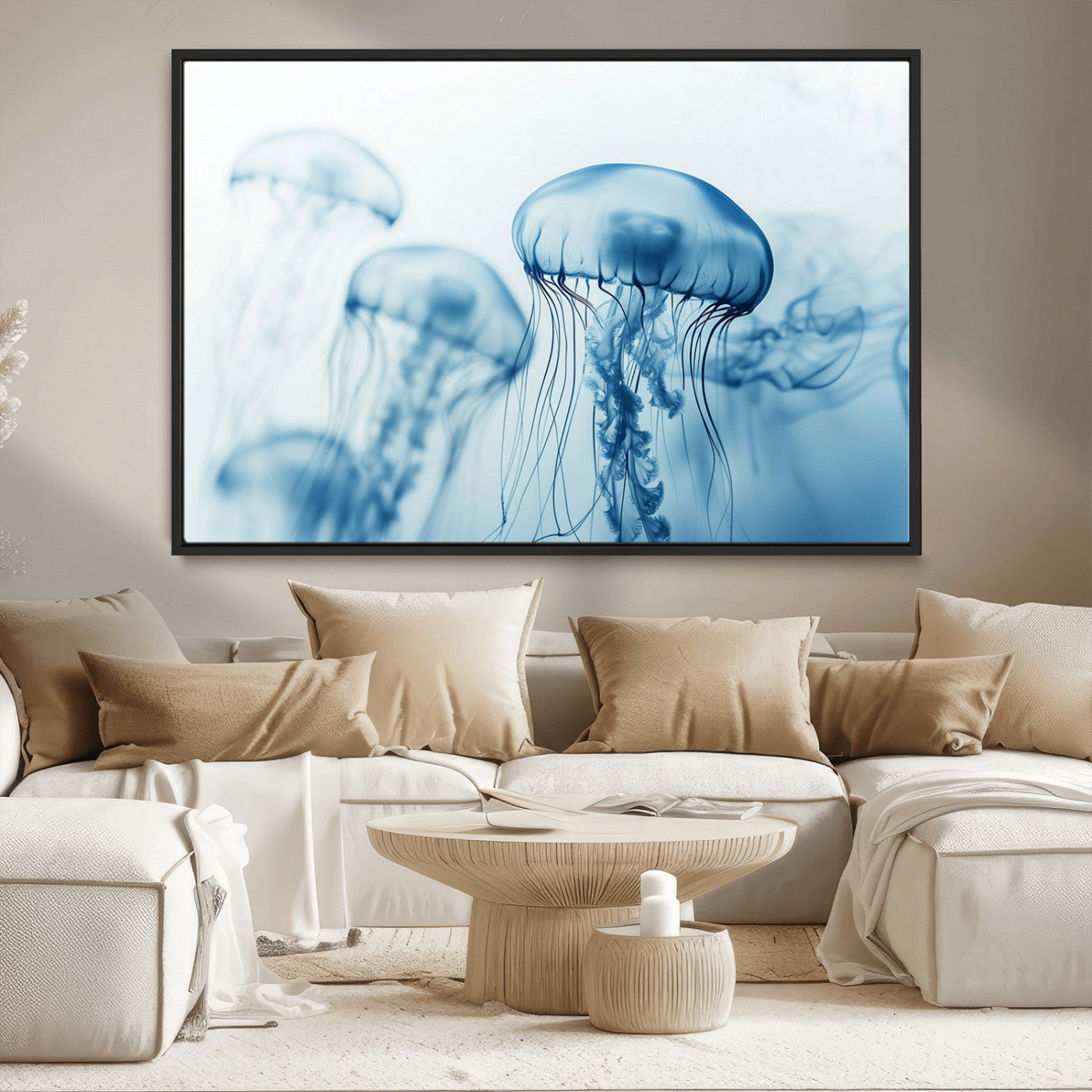 MGV-FC-36X24 - Blue Jellyfish Wall Art Canvas Print
