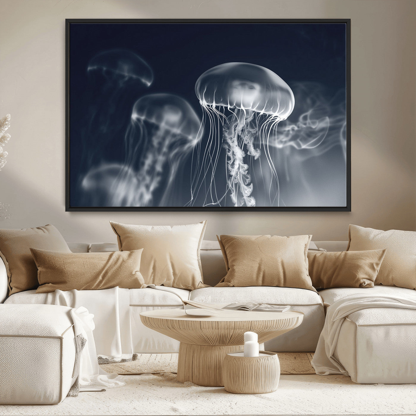 MGV-FC-36X24 - Jellyfish Wall Art Canvas Print, Modern Abstract Jellyfish Wall Decor