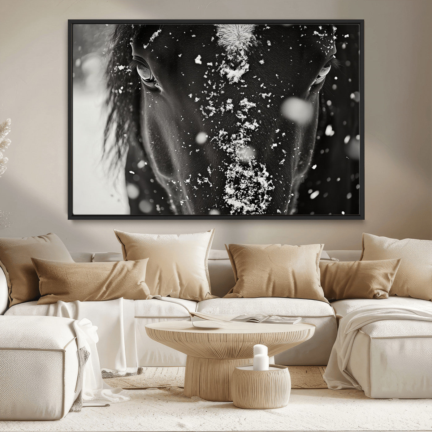 MGV-FC-36X24 - Winter Horse Snow Wall Art Canvas Print