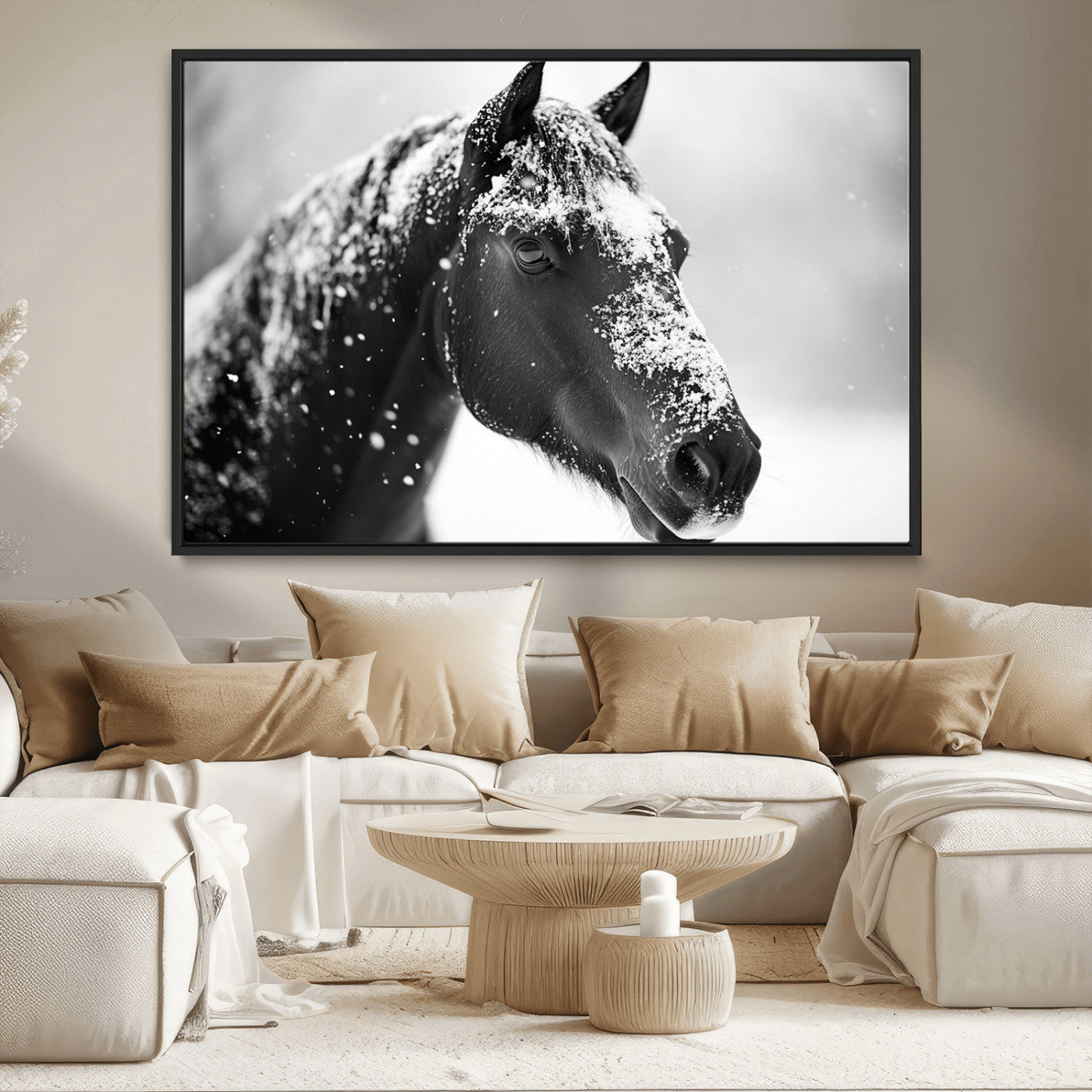 MGV-FC-36X24 - Horse Canvas Print - Winter Horse Snow Wall Art Canvas Print