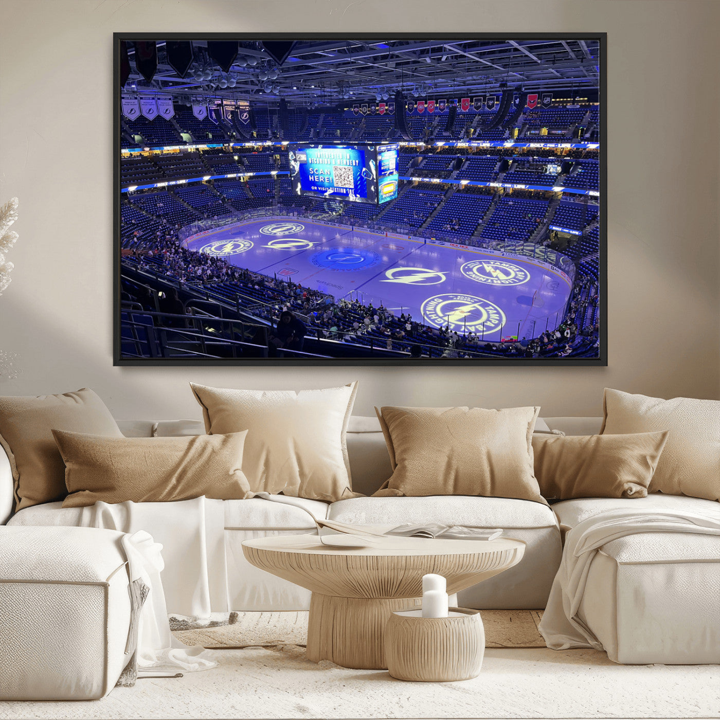 MGV-FC-36X24 - Amalie Arena Florida Wall Art Canvas Print - NHL Hockey Stadium Print Wall Art