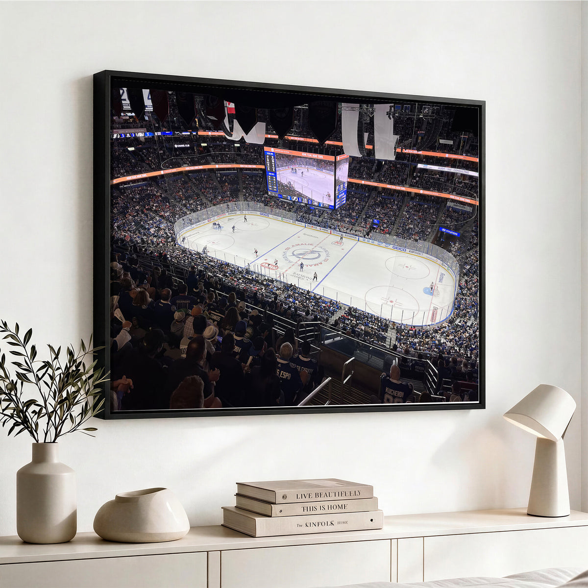 51641-MGV-CV-36X24 - Amalie Arena Florida Wall Art Canvas Print, NHL Hockey, Framed and Ready to Hang