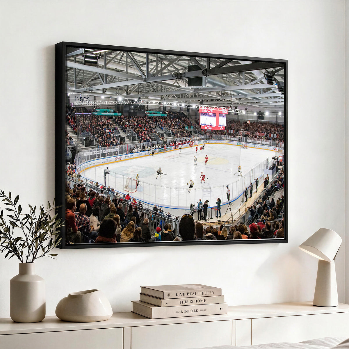 79352-MGV-CV-36X24 - Lausanne Arena Ice Hockey Stadium Wall Art Canvas Print