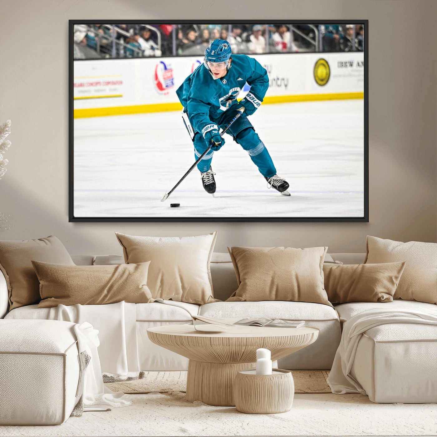 MGV-FC-36X24 - San Jose Sharks Ice Hockey Player Wall Art Canvas Print
