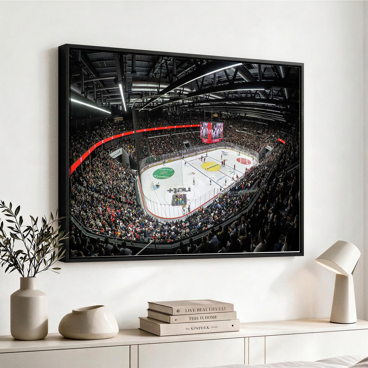 46282-MGV-CV-36X24 - Vaudoise Lausanne Ice Hockey Arena Stadium Wall Art Canvas
