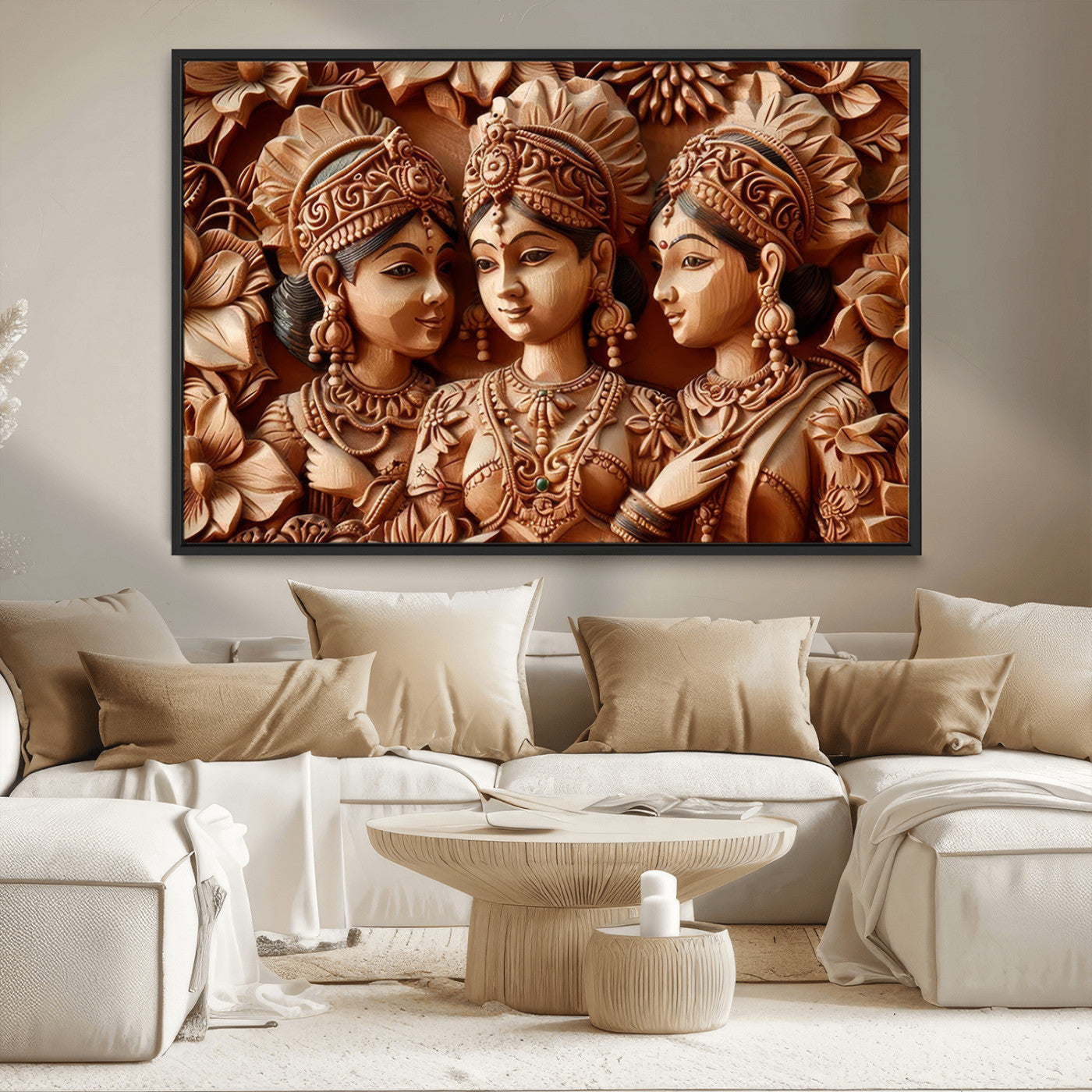 MGV-FC-36X24 - Indian Woman Statue Wall Art Canvas Print