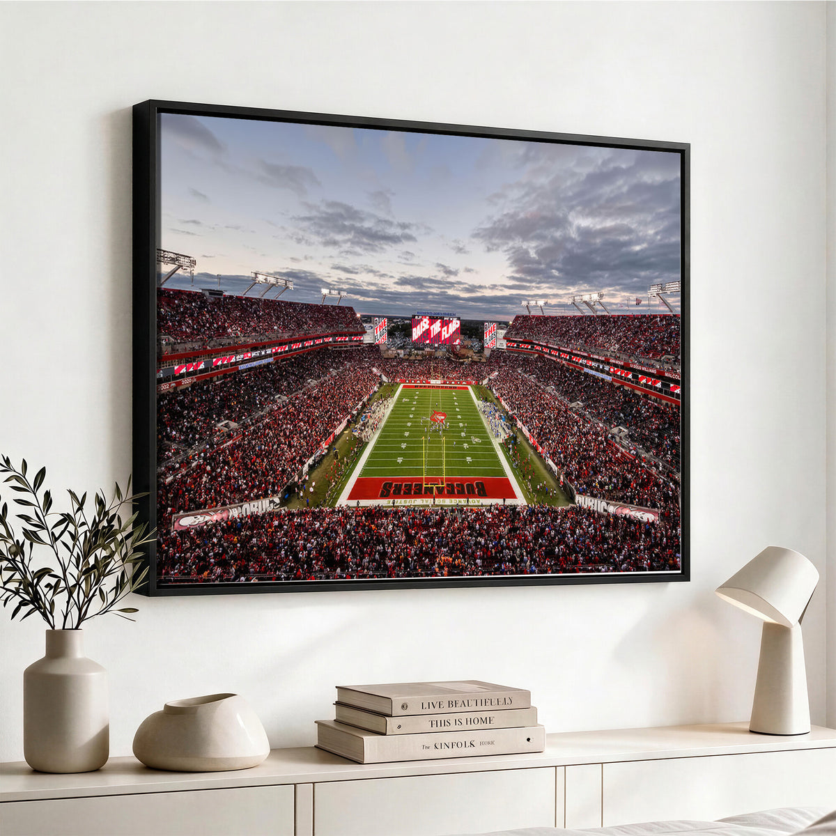 35698-MGV-CV-36X24 - Florida Tampa Raymond James Stadium Wall Art Canvas Print - NFL Football Stadium Print Canvas