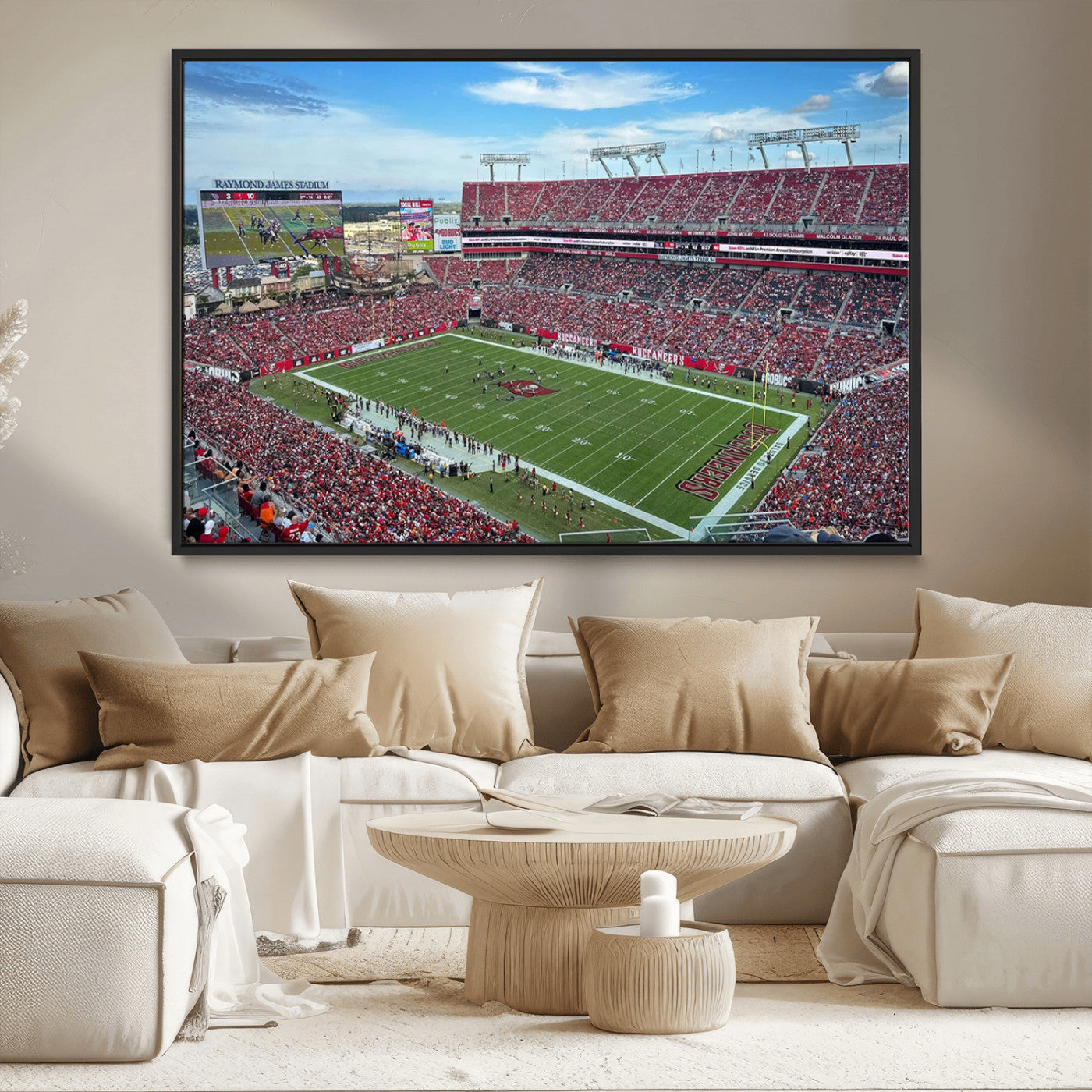 MGV-FC-36X24 - Florida Tampa Raymond James Stadium Wall Art Canvas Print - NFL Football Stadium Print Canvas