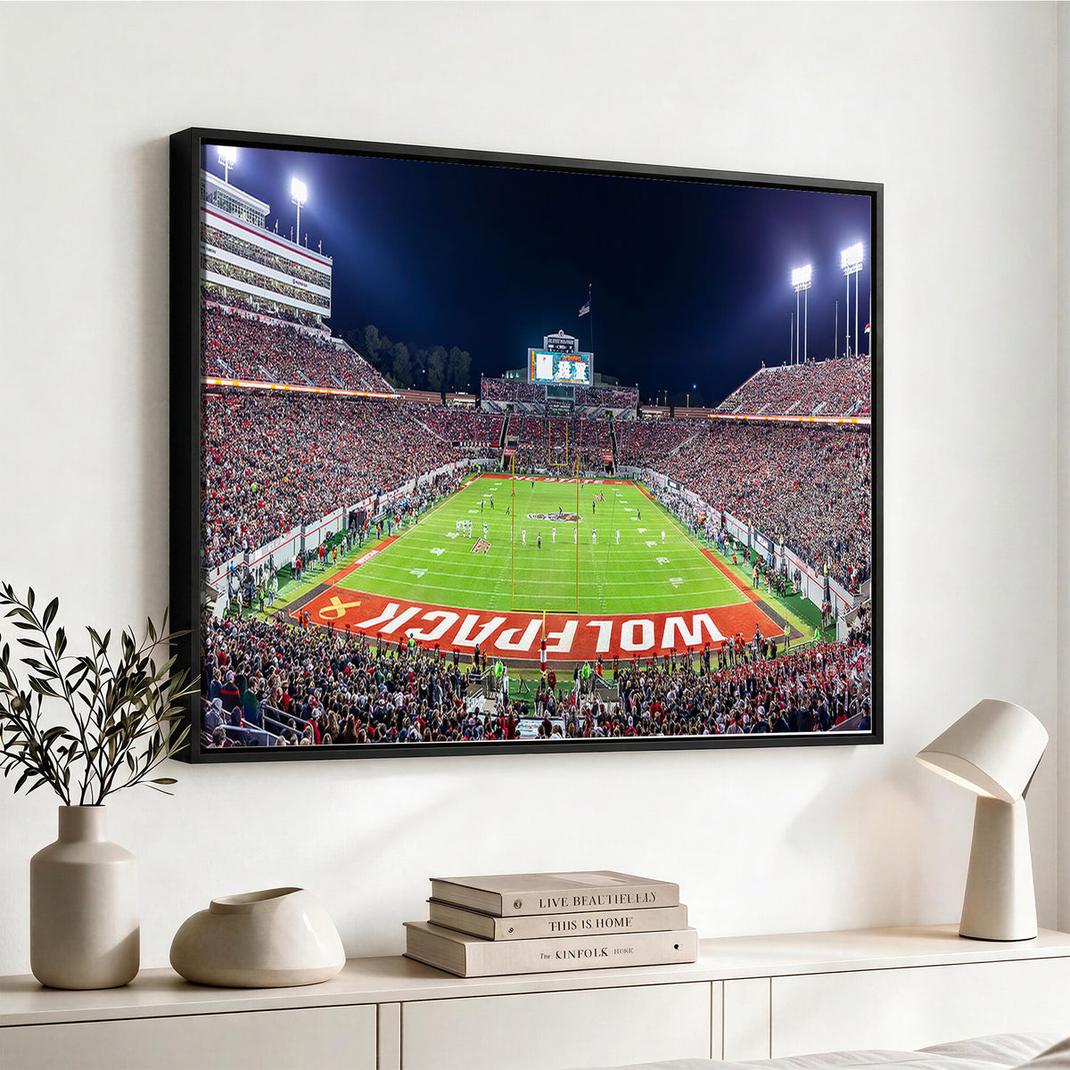 23086-MGV-CV-36X24 - NC State Wolfpack Canvas Print - Raleigh Carter-Finley Stadium Wall Art, Football Team Canvas Print