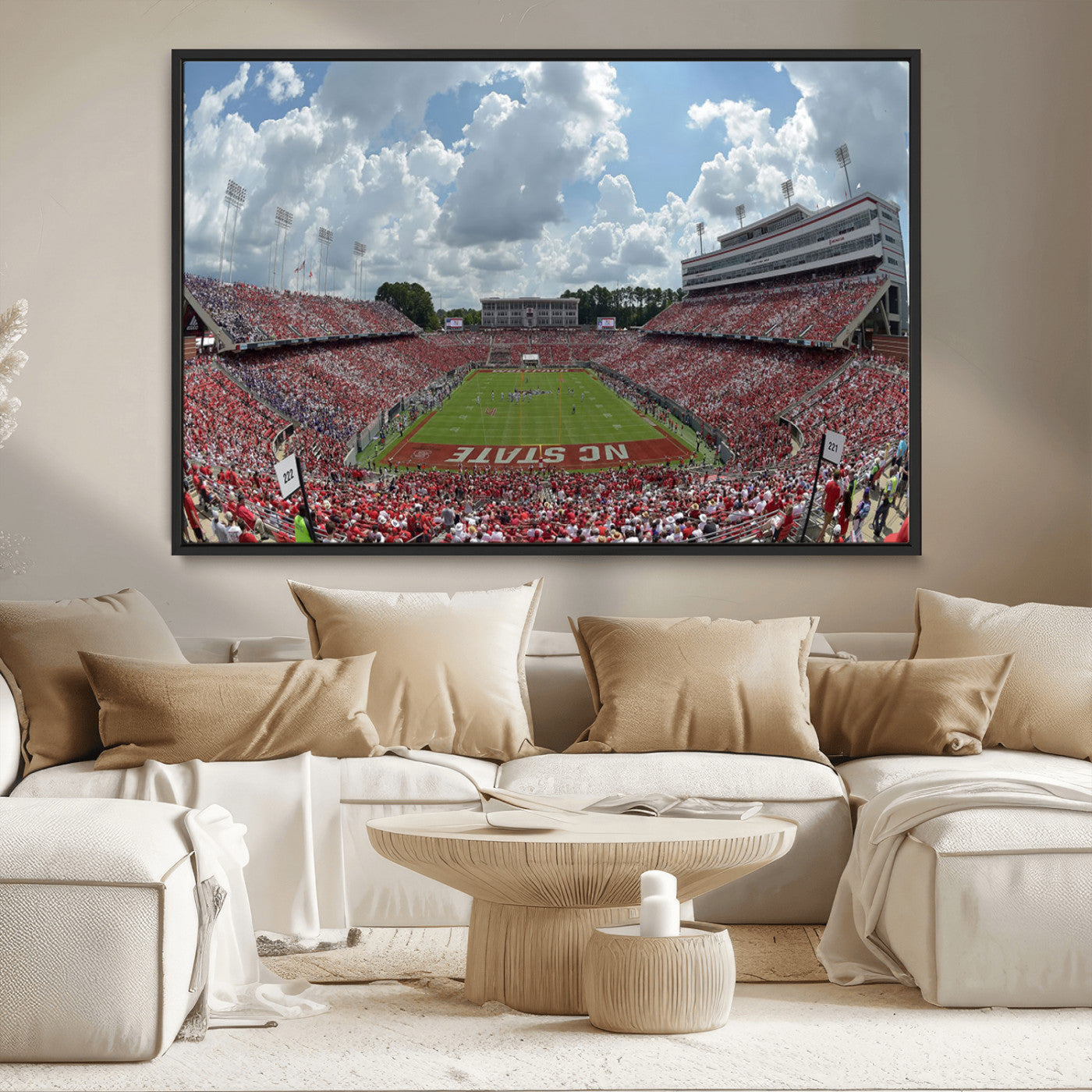 MGV-FC-36X24 - NC State Wolfpack Football Team Print Canvas- Raleigh Carter-Finley Stadium Wall Art Canvas Print