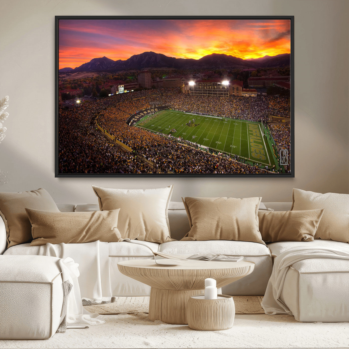 MGV-FC-36X24 - Colorado Buffaloes Football Team Print - Boulder Folsom Field Stadium Wall Art Canvas Print