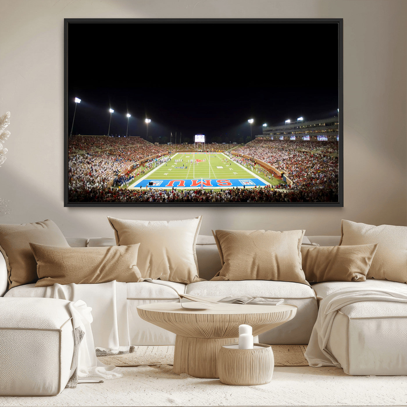 MGV-FC-36X24 - SMU Mustangs Football Team Print - Dallas Gerald J. Ford Stadium Wall Art Canvas Print
