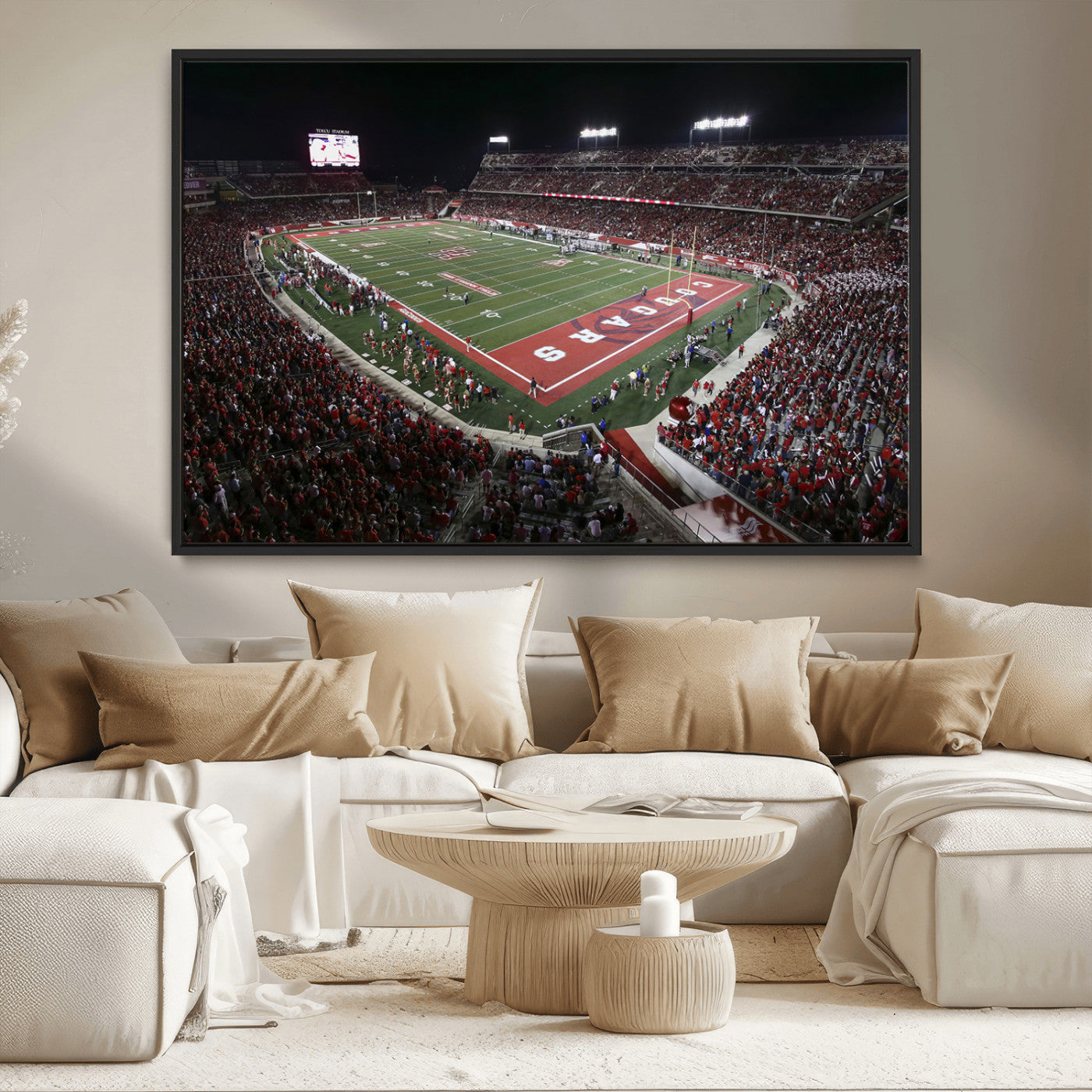 MGV-FC-36X24 - Houston Cougars Football Team Print - Houston TDECU Stadium Wall Art Canvas Print