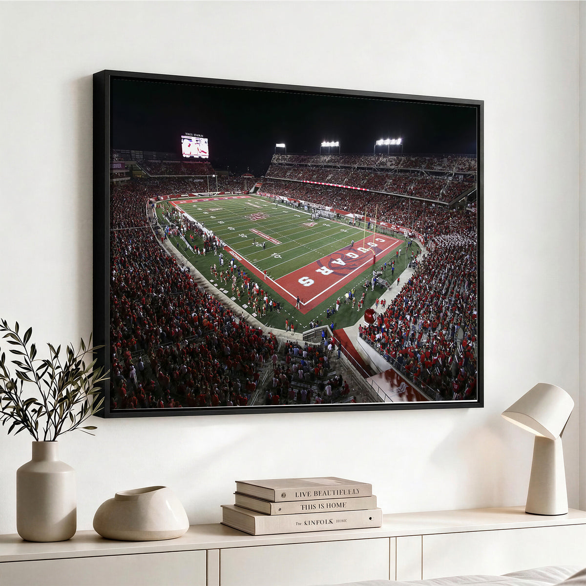 94207-MGV-CV-36X24 - Houston Cougars Football Team Print - Houston TDECU Stadium Wall Art Canvas Print