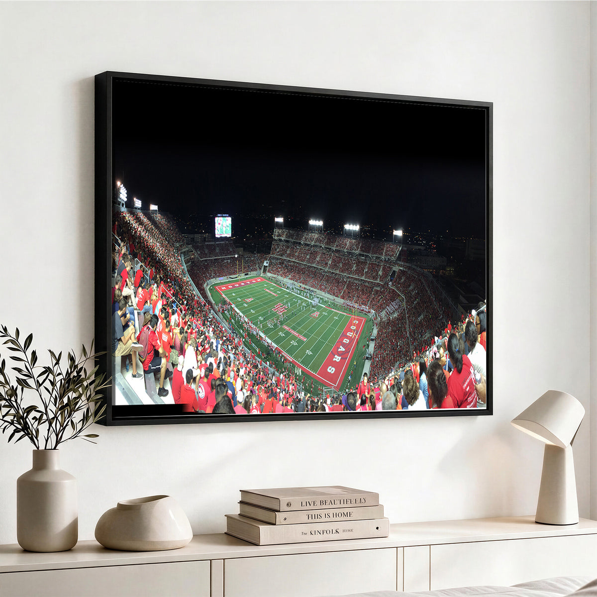 67036-MGV-CV-36X24 - Houston Cougars Football Team Print - Houston TDECU Stadium Wall Art Canvas Print