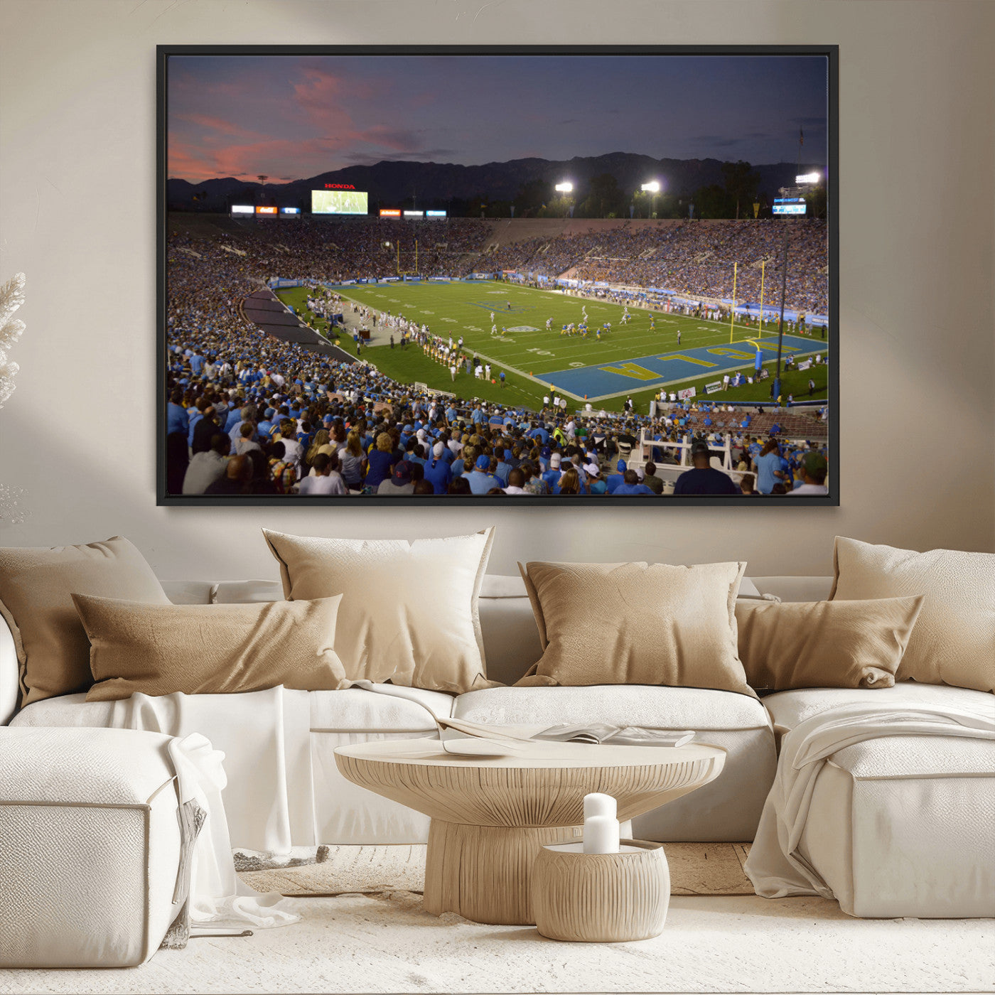 MGV-FC-36X24 - UCLA Bruins Football Team Print - Pasadena Rose Bowl Stadium Wall Art Canvas Print