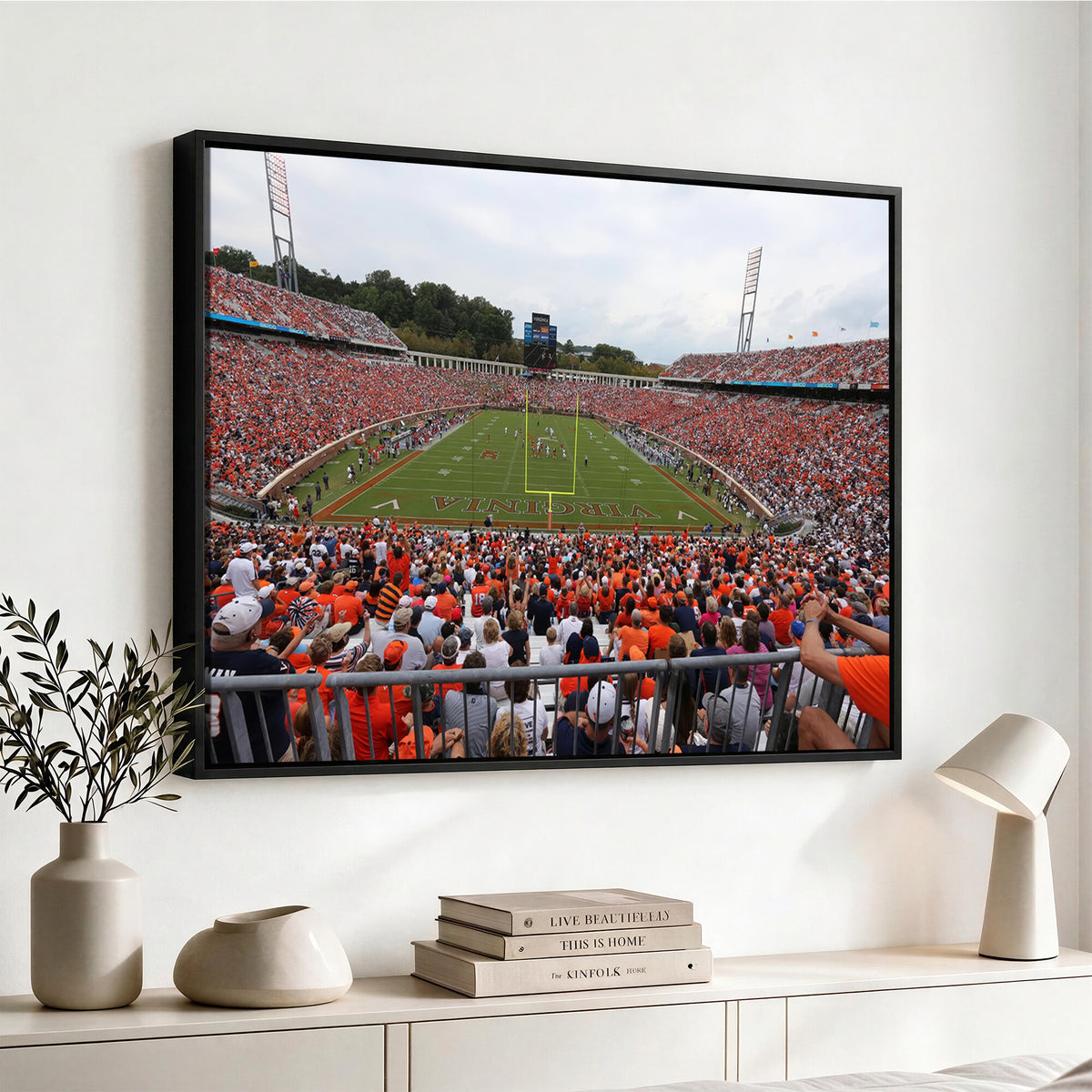63606-MGV-CV-36X24 - Virginia Cavaliers Football Team Print, Charlottesville, Extra Large Game Room Wall Decor