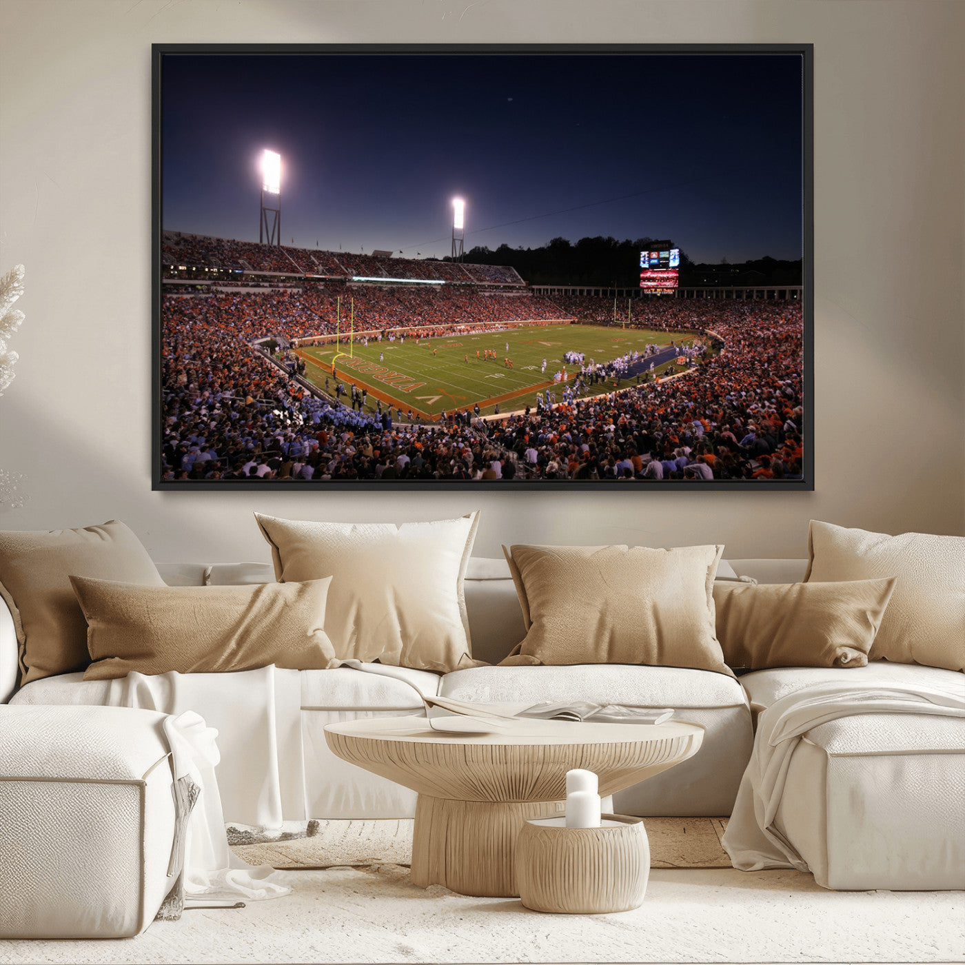MGV-FC-36X24 - Virginia Cavaliers Football Team Print - Charlottesville Scott Stadium Canvas Print Wall Art