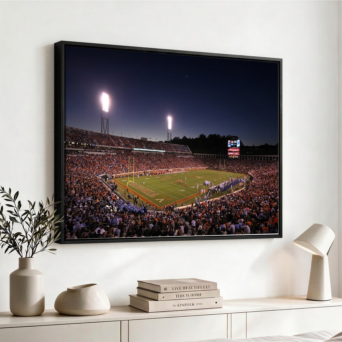 69378-MGV-CV-36X24 - Virginia Cavaliers Football Team Print - Charlottesville Scott Stadium Canvas Print Wall Art