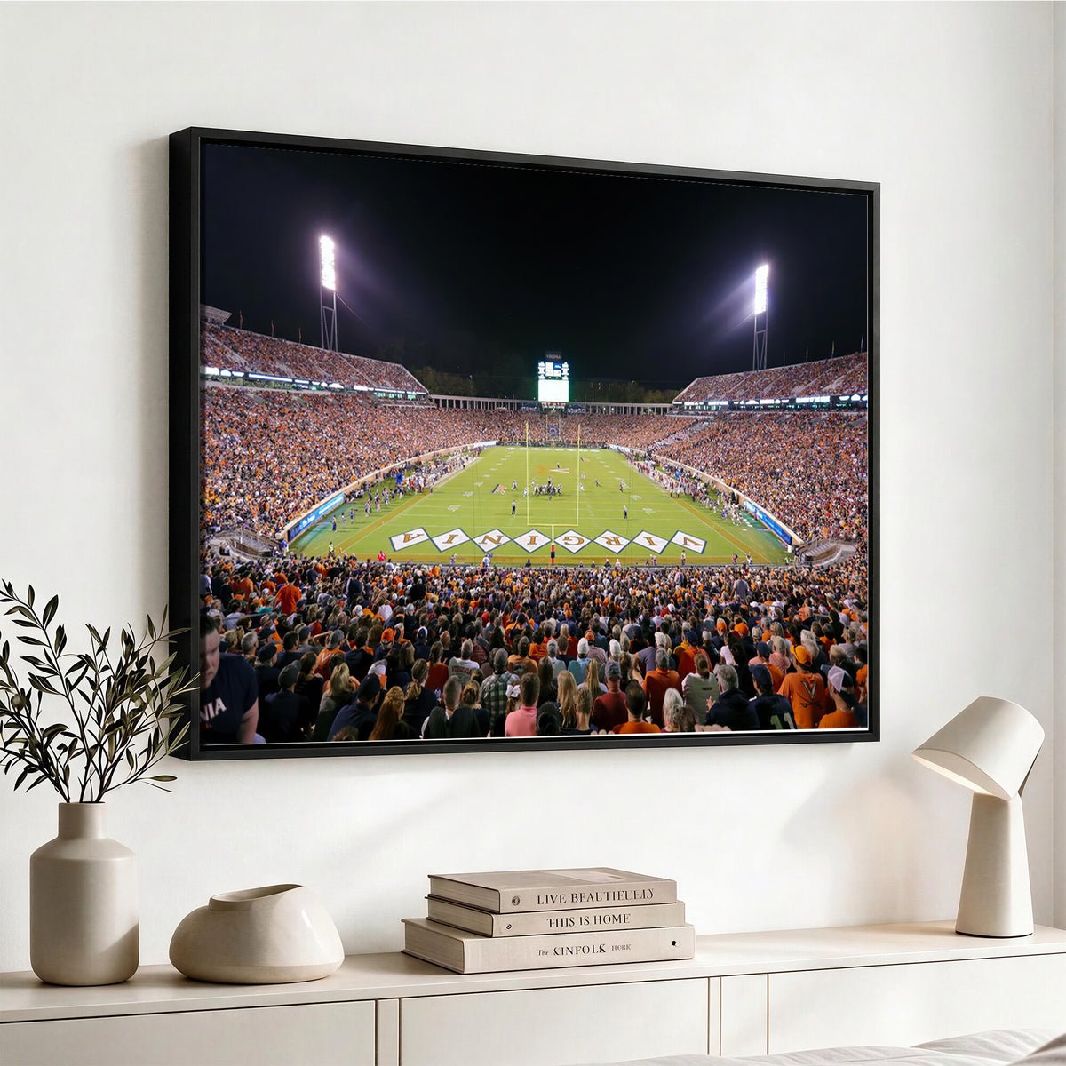 98441-MGV-CV-36X24 - Virginia Cavaliers Football Team Print - Charlottesville Scott Stadium Wall Art Canvas Print