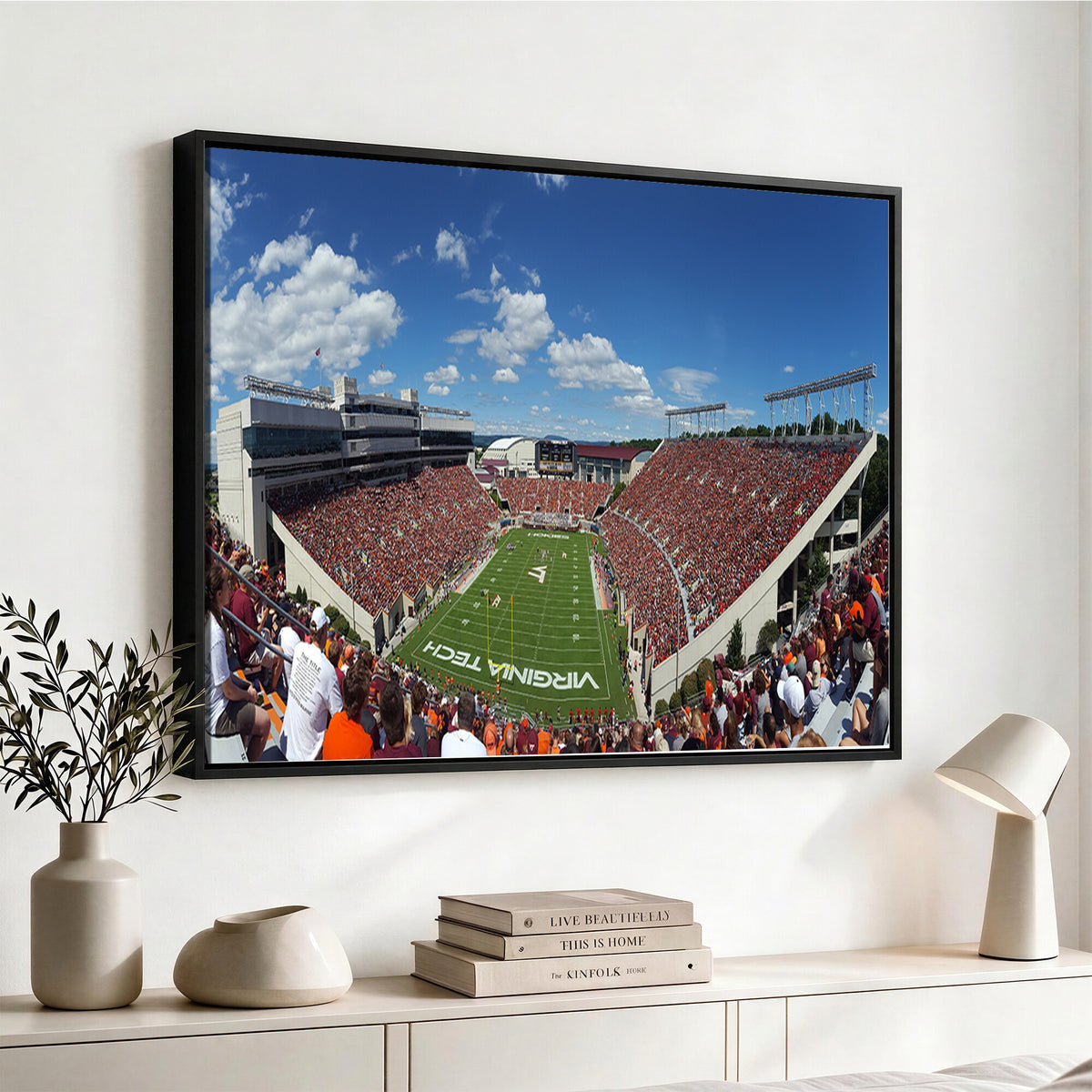 87769-MGV-CV-36X24 - Virginia Tech Hokies Football Team Print - Blacksburg Lane Stadium Wall Art Canvas Print