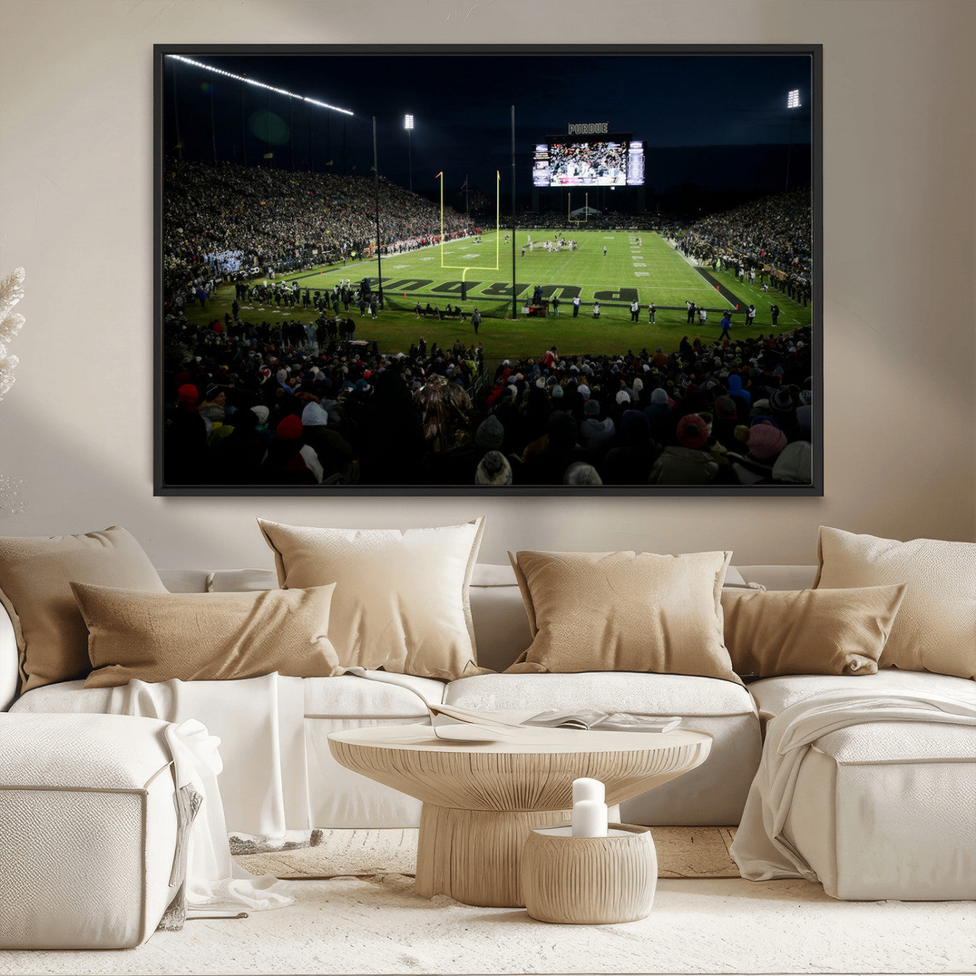 MGV-FC-36X24 - Purdue Boilermakers Football Team Print - West Lafayette Ross–Ade Stadium Wall Art Canvas Print