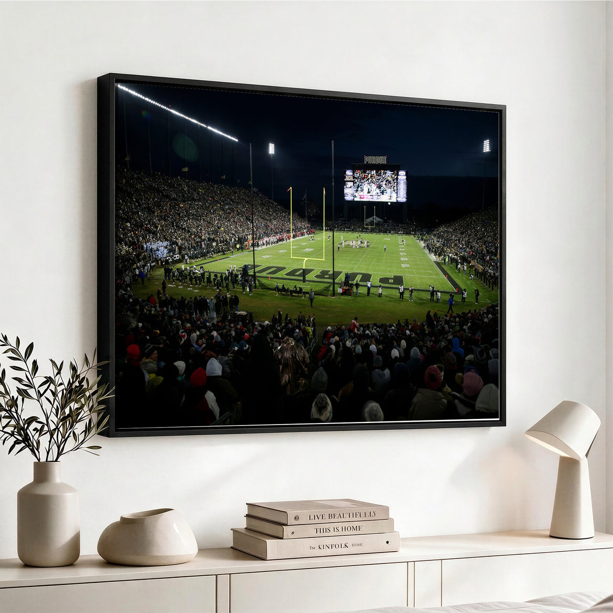 60140-MGV-CV-36X24 - Purdue Boilermakers Football Team Print - West Lafayette Ross–Ade Stadium Wall Art Canvas Print