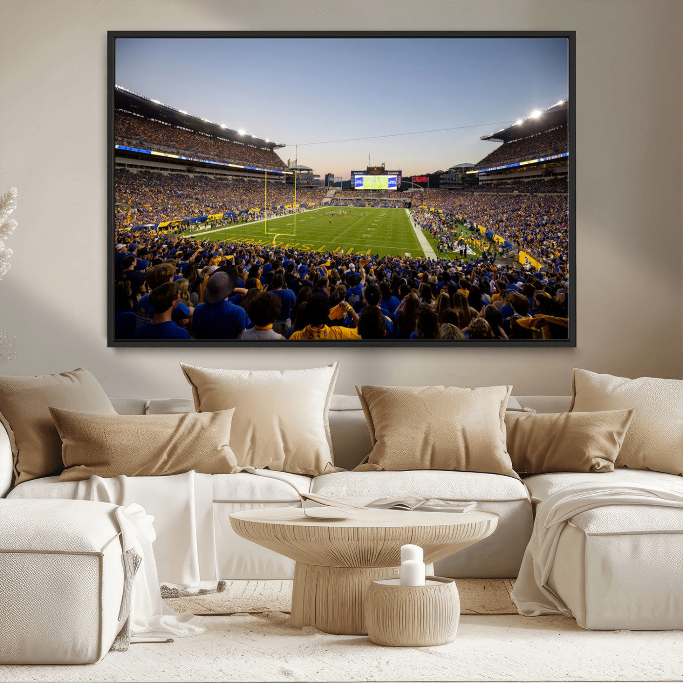 MGV-FC-36X24 - Pittsburgh Panthers Football Team Print - Pittsburgh Acrisure Stadium Wall Art Canvas Print
