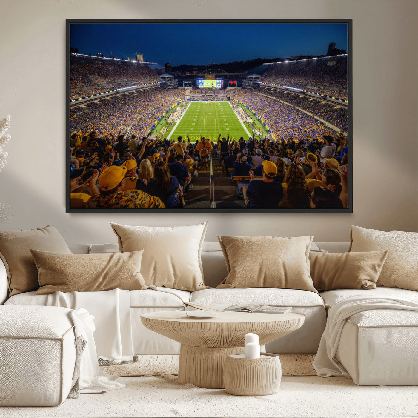 MGV-FC-36X24 - Pittsburgh Panthers Football Team Print - Pittsburgh Acrisure Stadium Wall Art Canvas Print