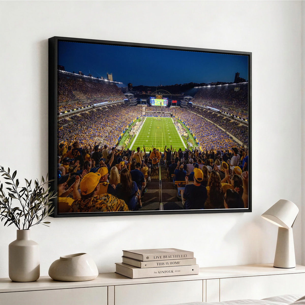 62297-MGV-CV-36X24 - Pittsburgh Panthers Football Team Print - Pittsburgh Acrisure Stadium Wall Art Canvas Print