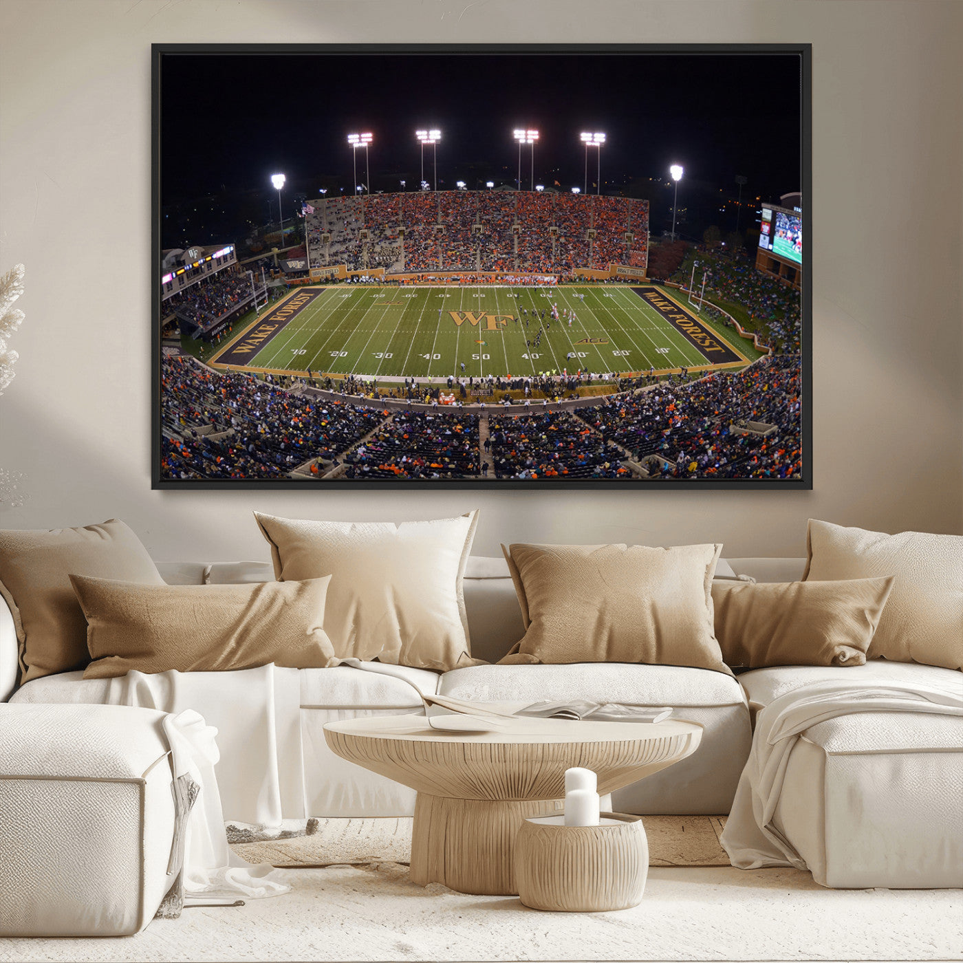 MGV-FC-36X24 - Demon Deacons Print Canvas, Football Team Print - Winston-Salem Allegacy Federal Credit Union