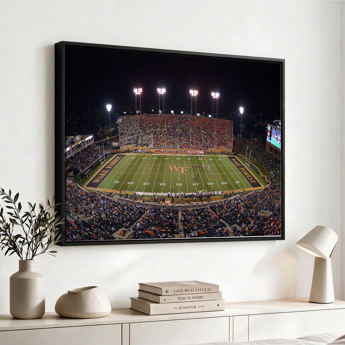 26033-MGV-CV-36X24 - Demon Deacons Print Canvas, Football Team Print