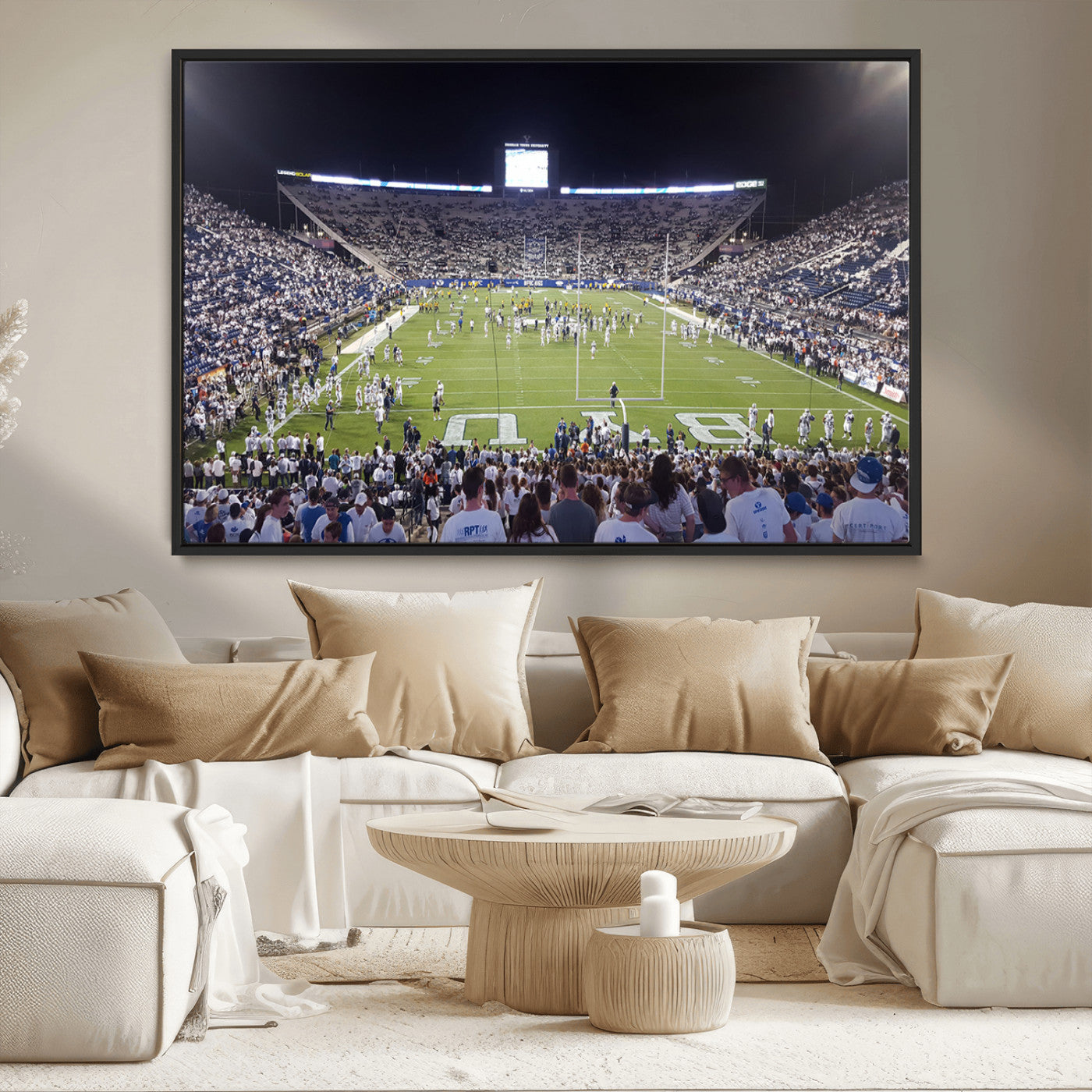 MGV-FC-36X24 - Brigham Young University Cougars Football Print Canvas - Provo LaVell Edwards Stadium Wall Art