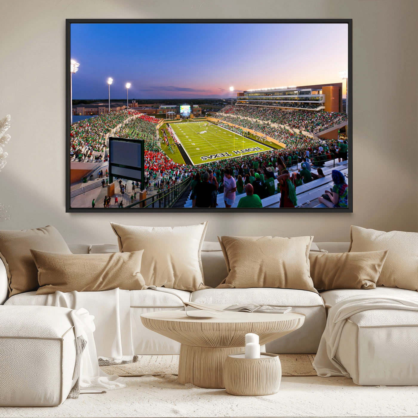 MGV-FC-36X24 - University of North Texas Mean Green Football Team Print - Denton DATCU Stadium Canvas Print Wall