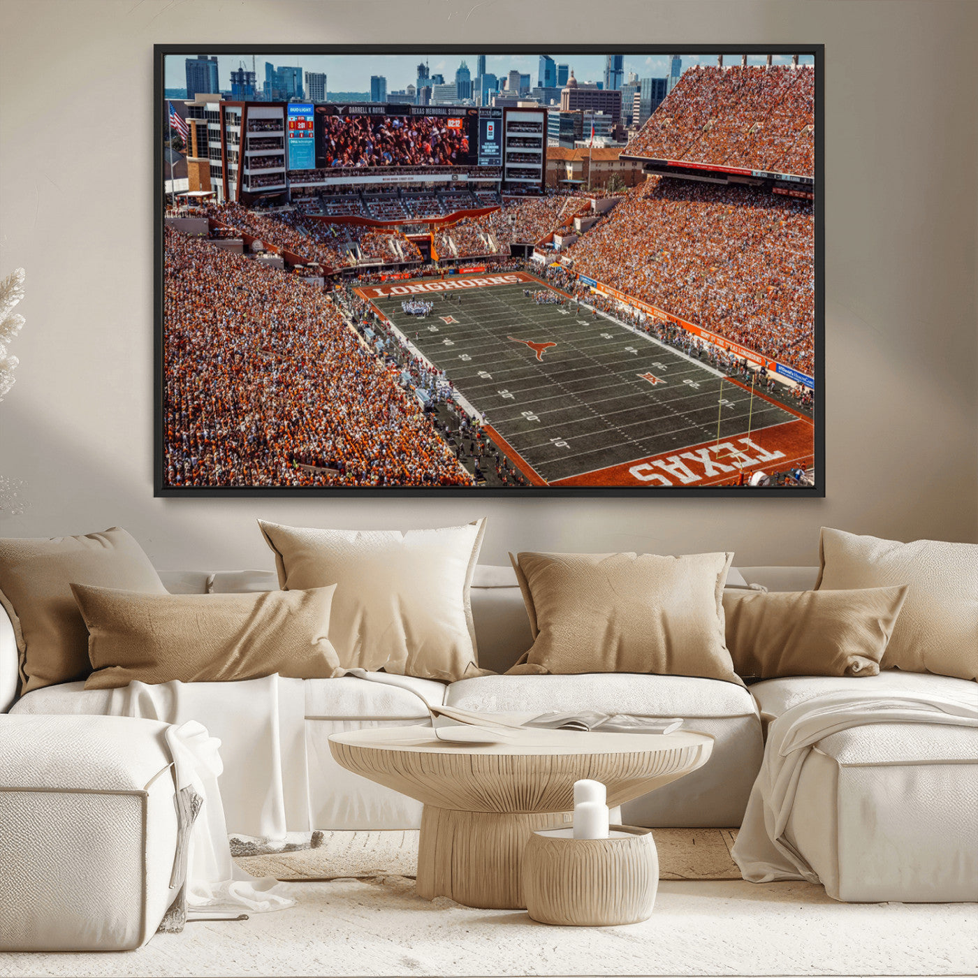 MGV-FC-36X24 - University of Texas Longhorns Football Team Print - Austin Darrell K Royal-Texas Memorial Stadium