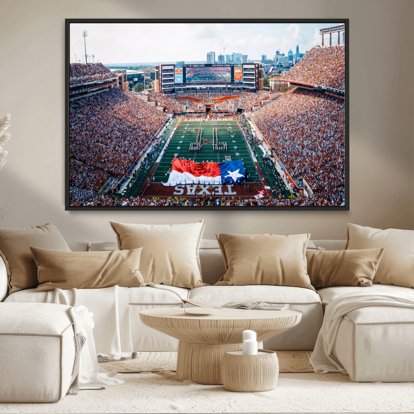 MGV-FC-36X24 - University of Texas Longhorns Football Team Canvas Print - Austin Darrell K Royal-Texas Memorial