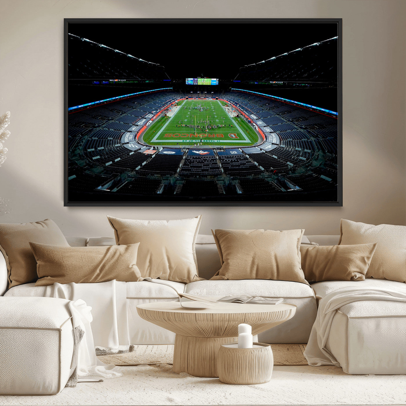MGV-FC-36X24 - Denver Broncos Football Team Print Canvas- Denver Empower Field at Mile High Stadium Wall Art Canvas